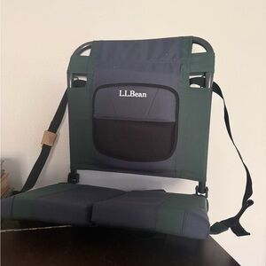 LL Bean Folding Portable Seat Bleacher Stadium Canoe Chair Forest Green & Black